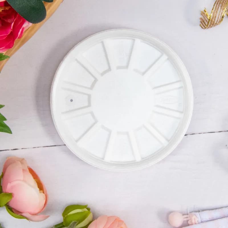 Dart® Lid 4.1X0.497 IN 1 Compartment EPS White Round For 20 OZ Container Unhinged Vented 50 Count/Pack 10 Packs/Case