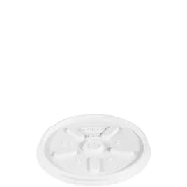 Dart® Lid Flat 3.5X0.3 IN HIPS White For 10 OZ Cup Vented 100 Count/Pack 10 Packs/Case 1000 Count/Case