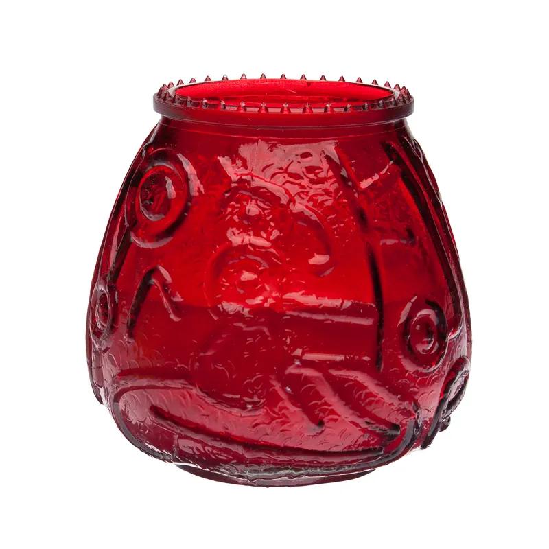 Candle 45-HR Glass Wax Red 12/Case