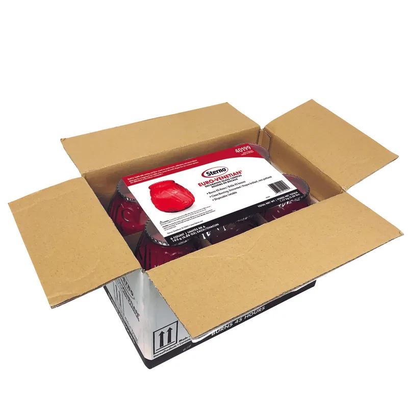 Candle 45-HR Glass Wax Red 12/Case