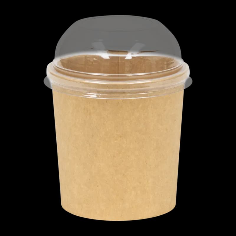 Soup Food Container Base 16 OZ Paperboard Kraft Tall Leak Resistant 500/Case