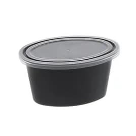 Souffle & Portion Cup Lid Combo 3 OZ PP Black Clear 500/Case