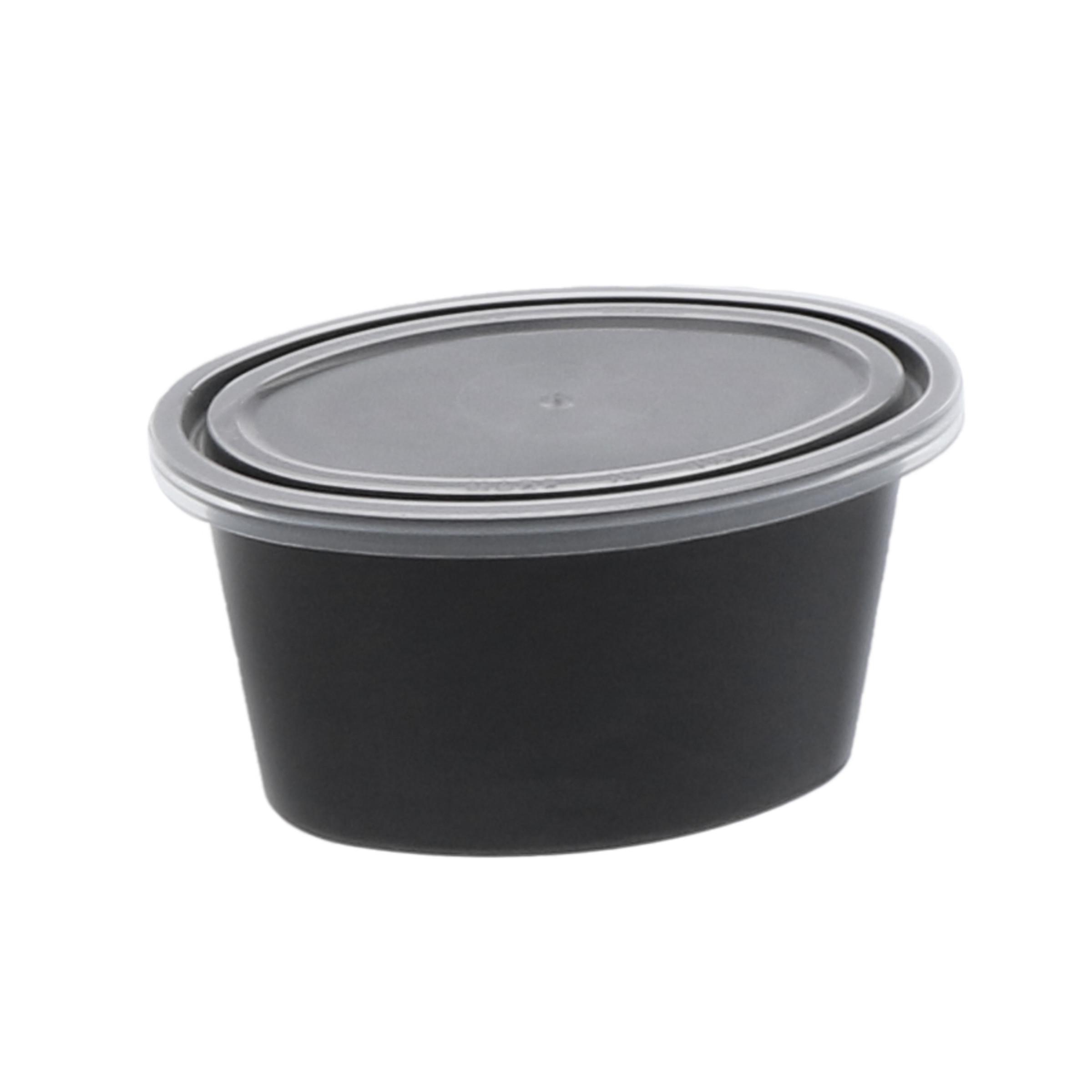 Souffle & Portion Cup Lid Combo 3 OZ PP Black Clear 500/Case
