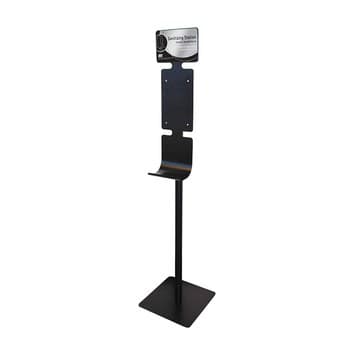 Hand Sanitizer Floor Stand Black Station Hands Free 1/Each