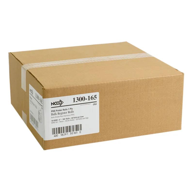 Register Tape Roll 3IN X165FT Paper 1PLY White Bond 50/Case