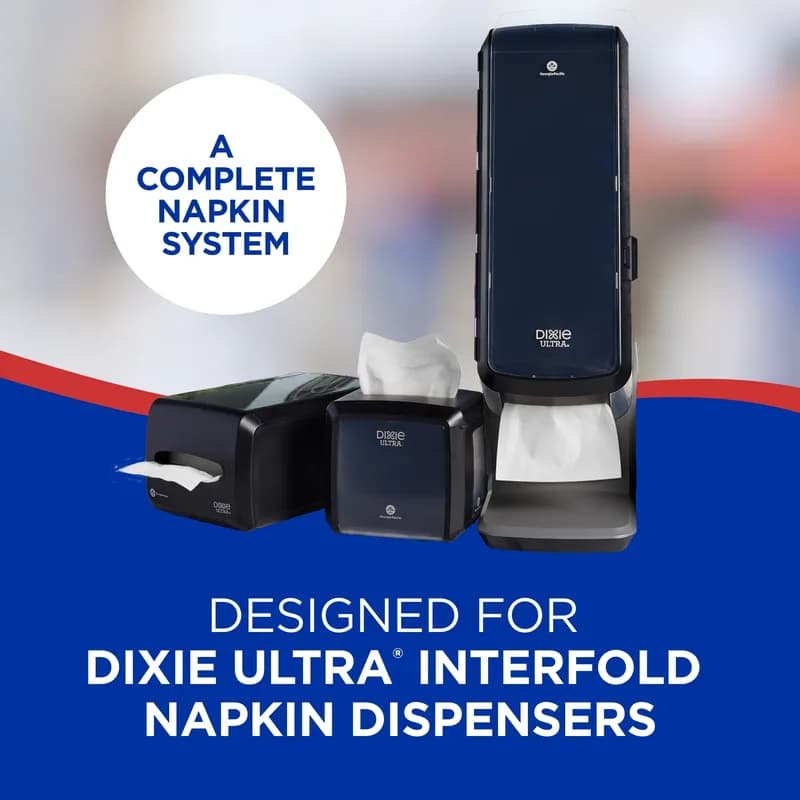 Dixie® Ultra Dispenser Napkins 9.9X6.5 IN White Paper 2PLY Interfold Refill 250 Count/Pack 24 Packs/Case 6000 Count/Case