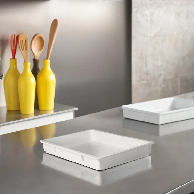 Dough Food Storage Box 25.5X17.875X3.375 IN White PP 1/Each