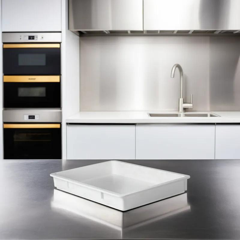 Dough Food Storage Box 25.5X17.875X3.375 IN White PP 1/Each