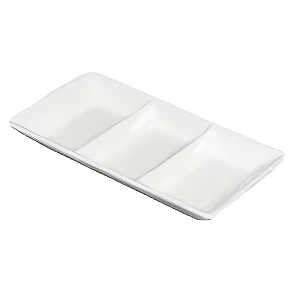 Sauce Dish 1.5 OZ 3 Compartment China Porcelain White 1/Each