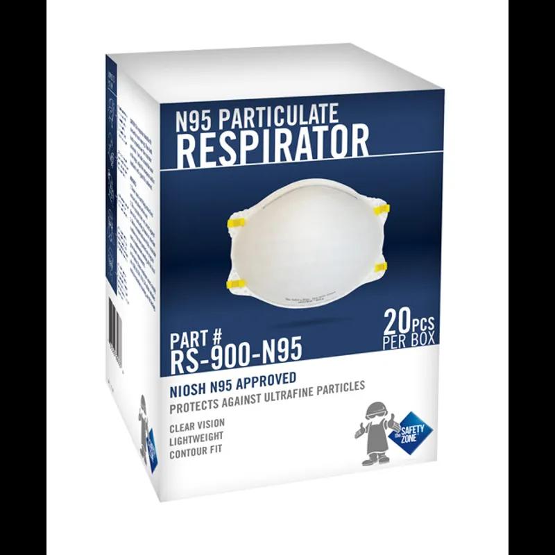 N95 Respirator OS White Polyester PP No Valve 20/Box