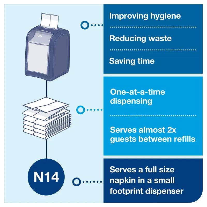 Tork Xpressnap® Napkin Dispenser 6.8X4.6X5.5 IN Black Plastic Tabletop 1/Each