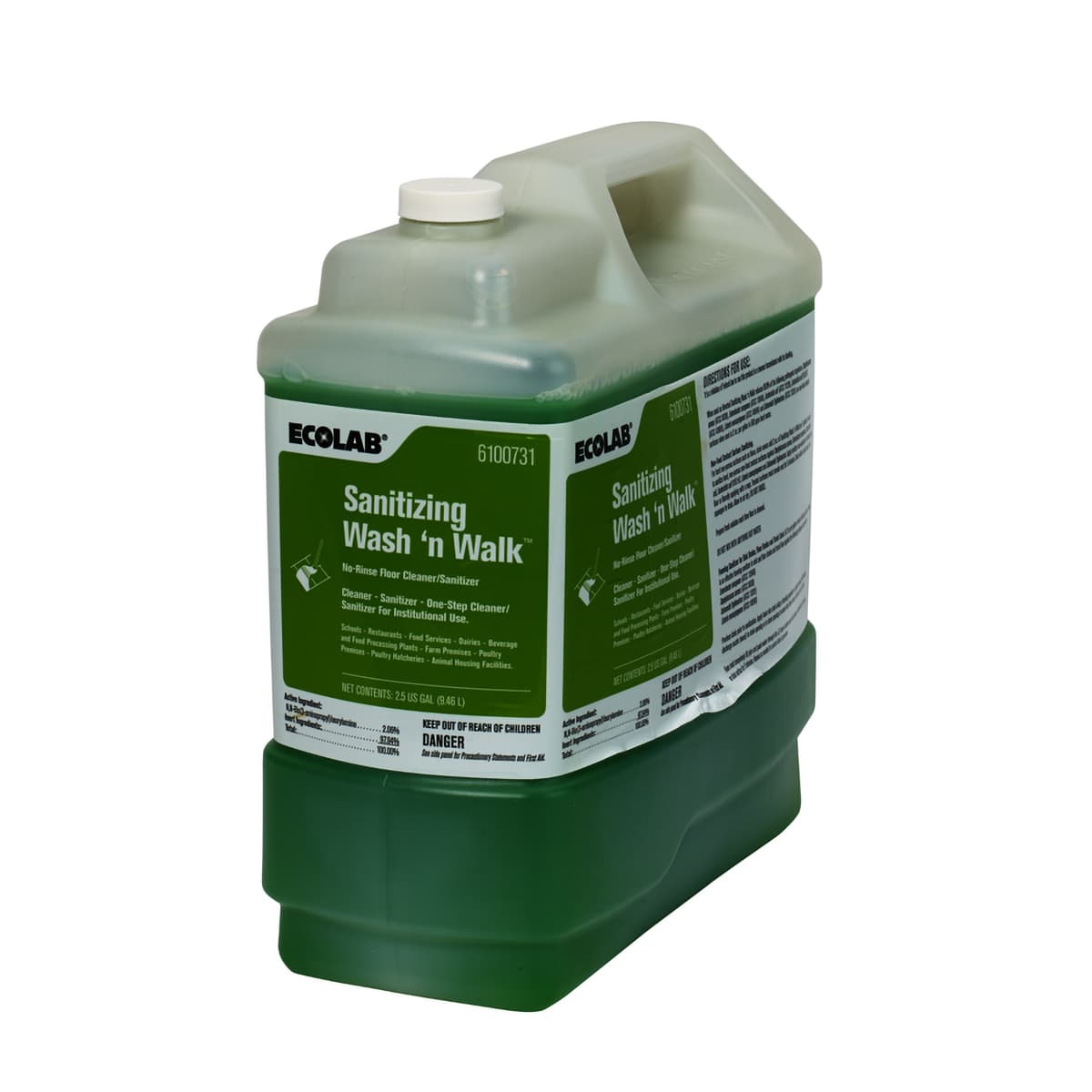 Sanitizing Wash 'n Walk Fragranced Floor Cleaner Sanitizer 2.5 GAL Daily RTU Enzymatic 1/Case