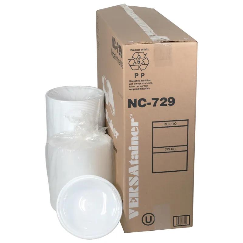 Take-Out Container Base & Lid Combo With Dome Lid 32 OZ PP White Clear Round 150/Case