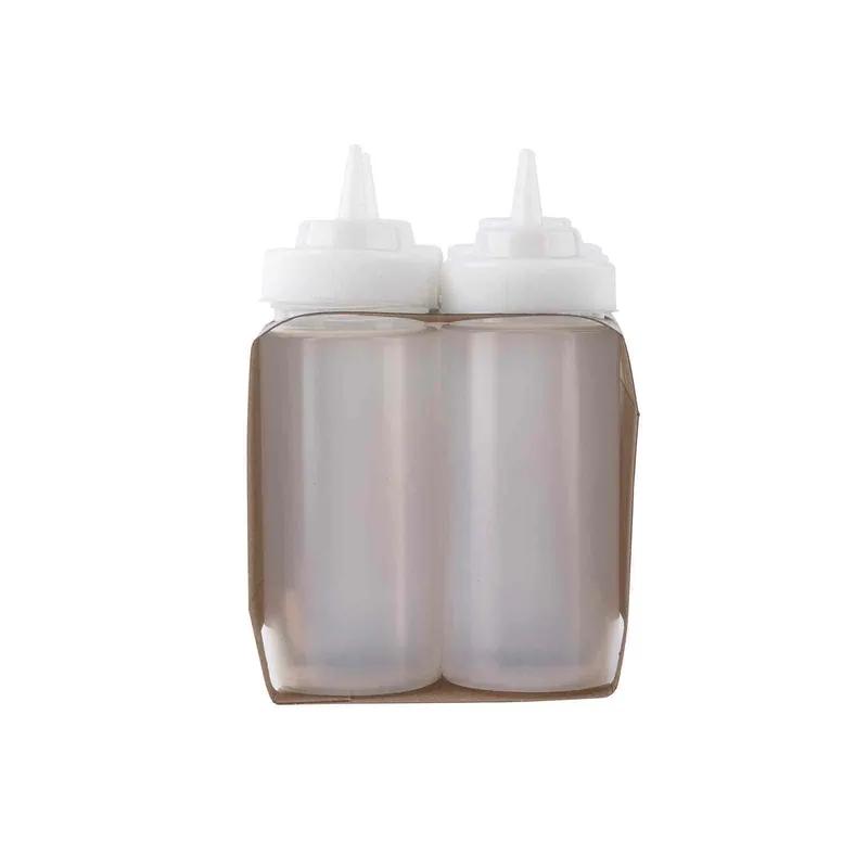 Bottle Squeeze 16 OZ PE Clear Wide Mouth 6/Pack