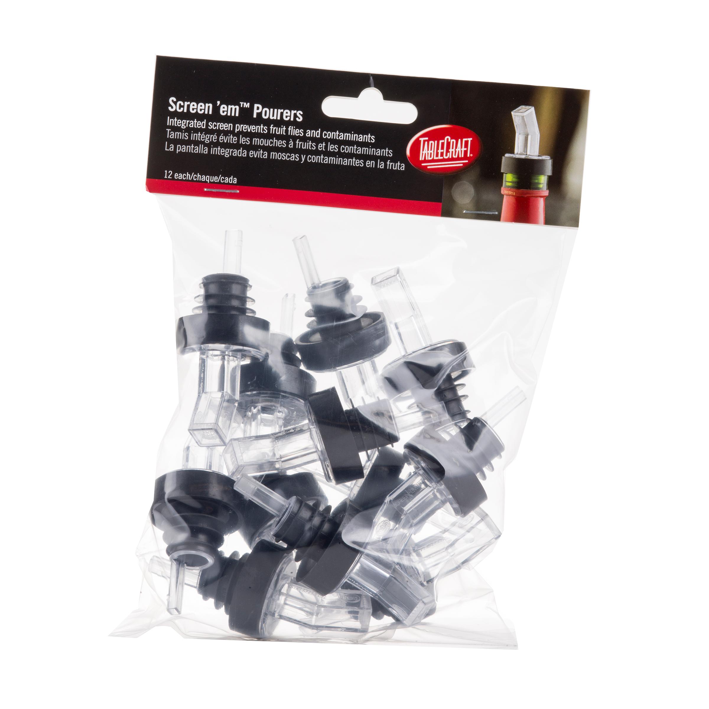 Screen Em™ Liquor Pourer 1.32X1.32X3.2 IN SAN Clear Dishwasher Safe 12/Bag