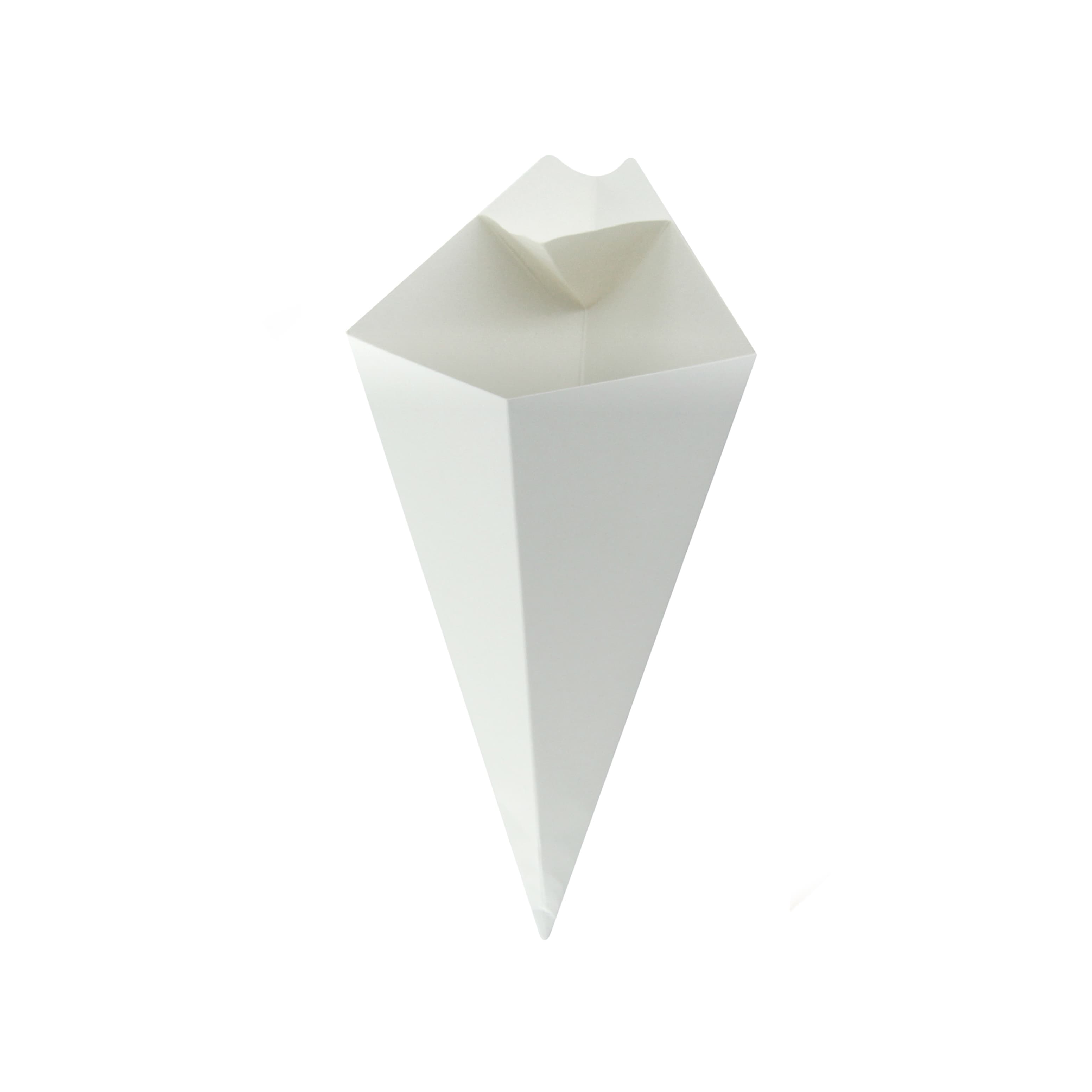 Take-Out Cone 14 OZ Paper White With Sauce Compartment Freezer Safe 25 Count/Pack 20 Packs/Case 500 Count/Case