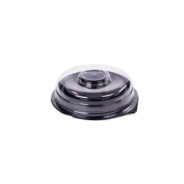 EZ-Tray Shrimp Ring Base & Lid Combo With Dome Lid 9X2 IN PET Black Clear Round 100/Case