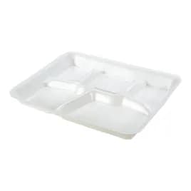 Cafeteria & School Lunch Tray 5 Compartment Polystyrene Foam White 500/Case