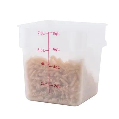 Food Storage Container 8 QT Translucent Square PE 1/Each