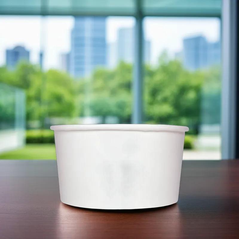 Karat® Food Container Base 24 OZ Double Wall Poly-Coated Paper White Round 600/Case