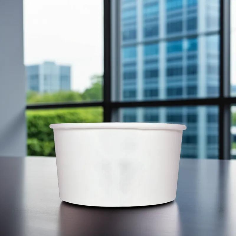 Karat® Food Container Base 24 OZ Double Wall Poly-Coated Paper White Round 600/Case