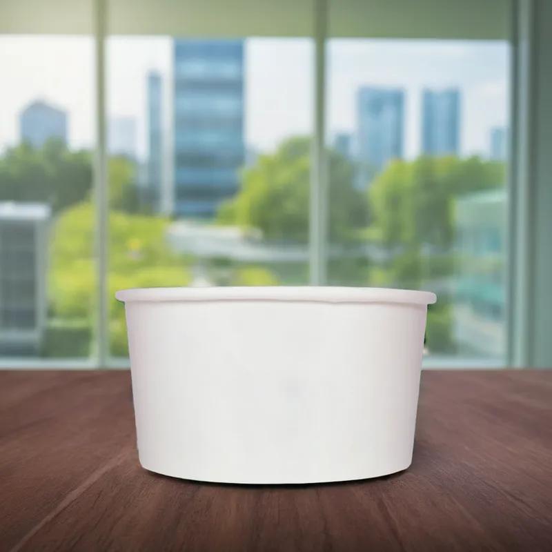 Karat® Food Container Base 24 OZ Double Wall Poly-Coated Paper White Round 600/Case