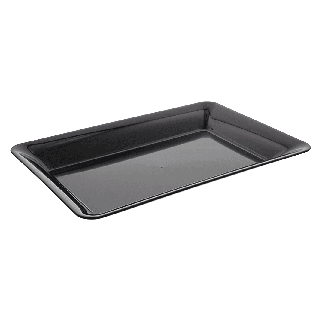WNA Serving Tray 14X10 IN PS Black Rectangle 25/Case