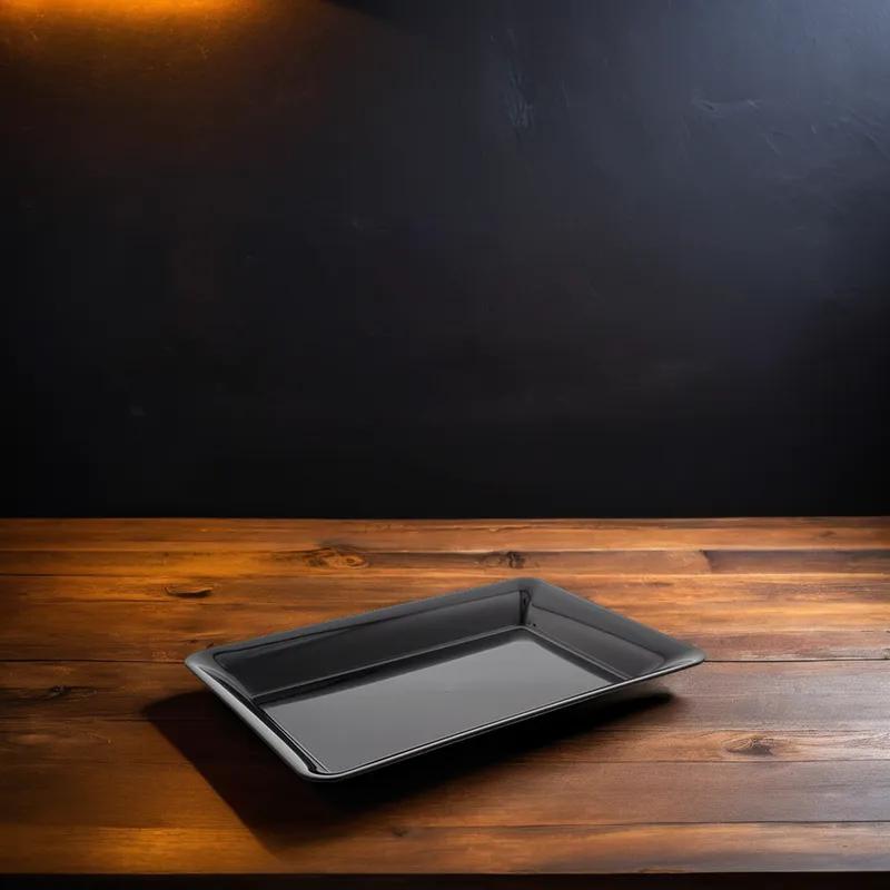 WNA Serving Tray 14X10 IN PS Black Rectangle 25/Case