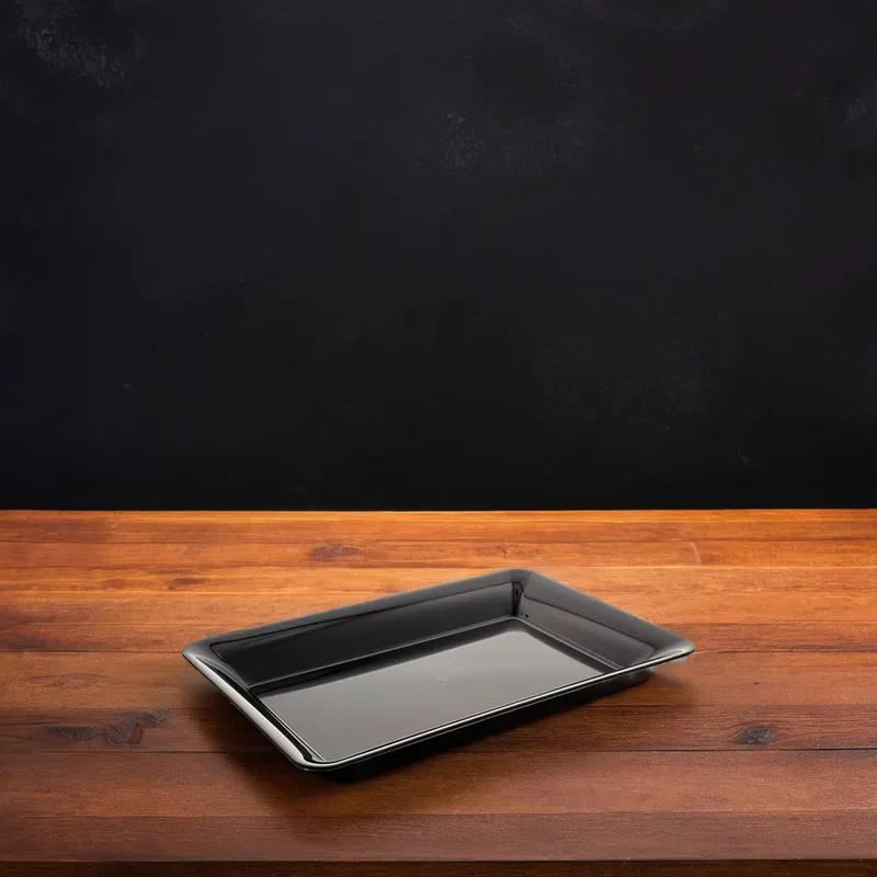 WNA Serving Tray 14X10 IN PS Black Rectangle 25/Case
