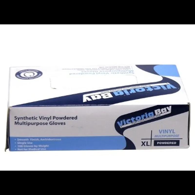 Victoria Bay Gloves XL Clear Vinyl Disposable Powdered 100/Pack