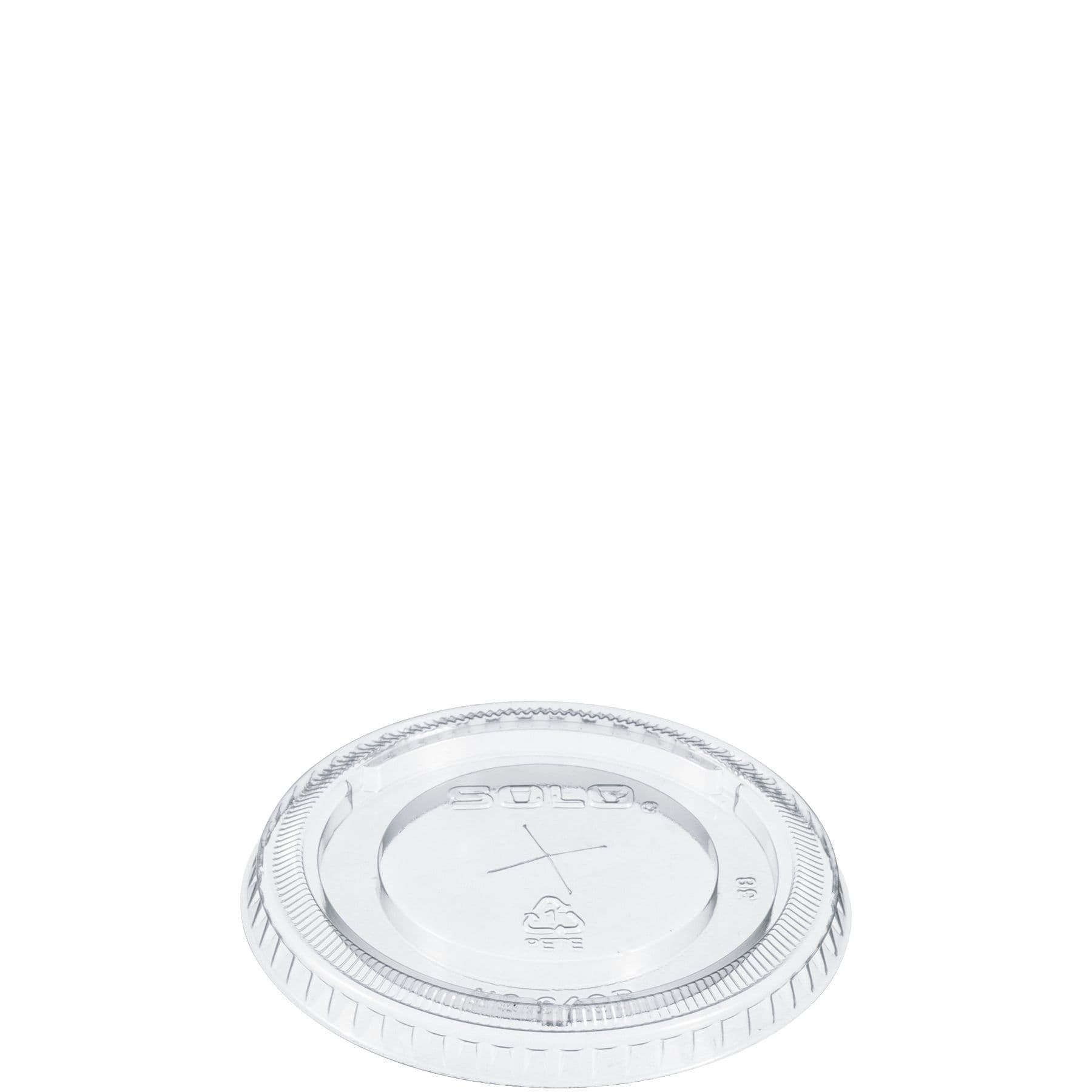 Dart® Lid 3.413X0.358 IN PET Clear For 3.5 OZ Cold Plastic Cups Straw Slot Freezer Safe 100 Count/Bag 10 Bags/Case