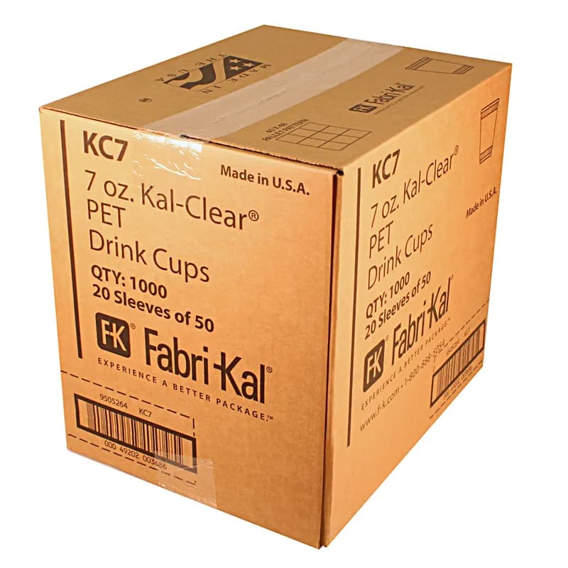 Kal-Clear Cold Cup 7 OZ PET Clear 1000/Case