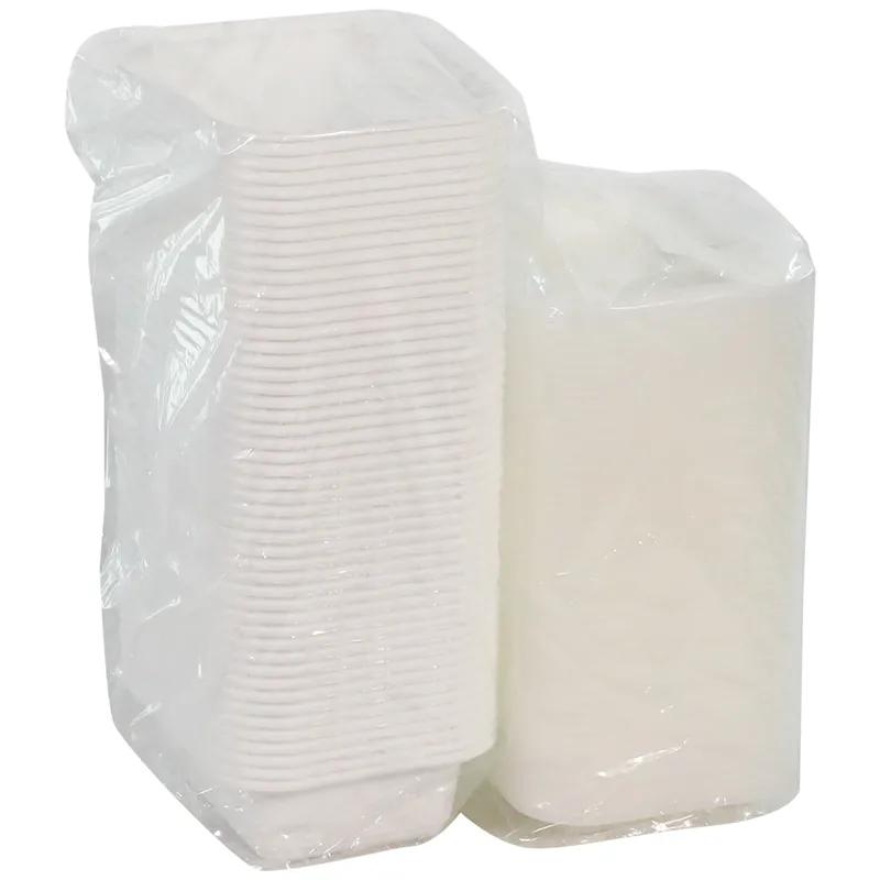 Take-Out Container Base & Lid Combo With Dome Lid 12 OZ PP White Clear Rectangle 150/Case