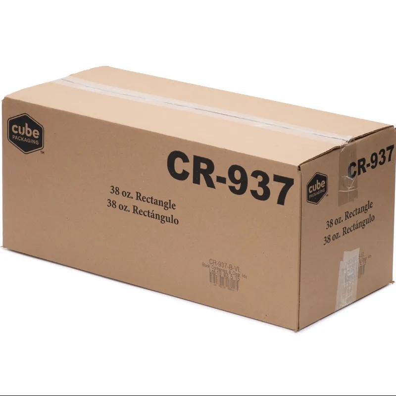 Take-Out Container Base & Lid Combo With Dome Lid 38 OZ Plastic Black Rectangle 150/Case