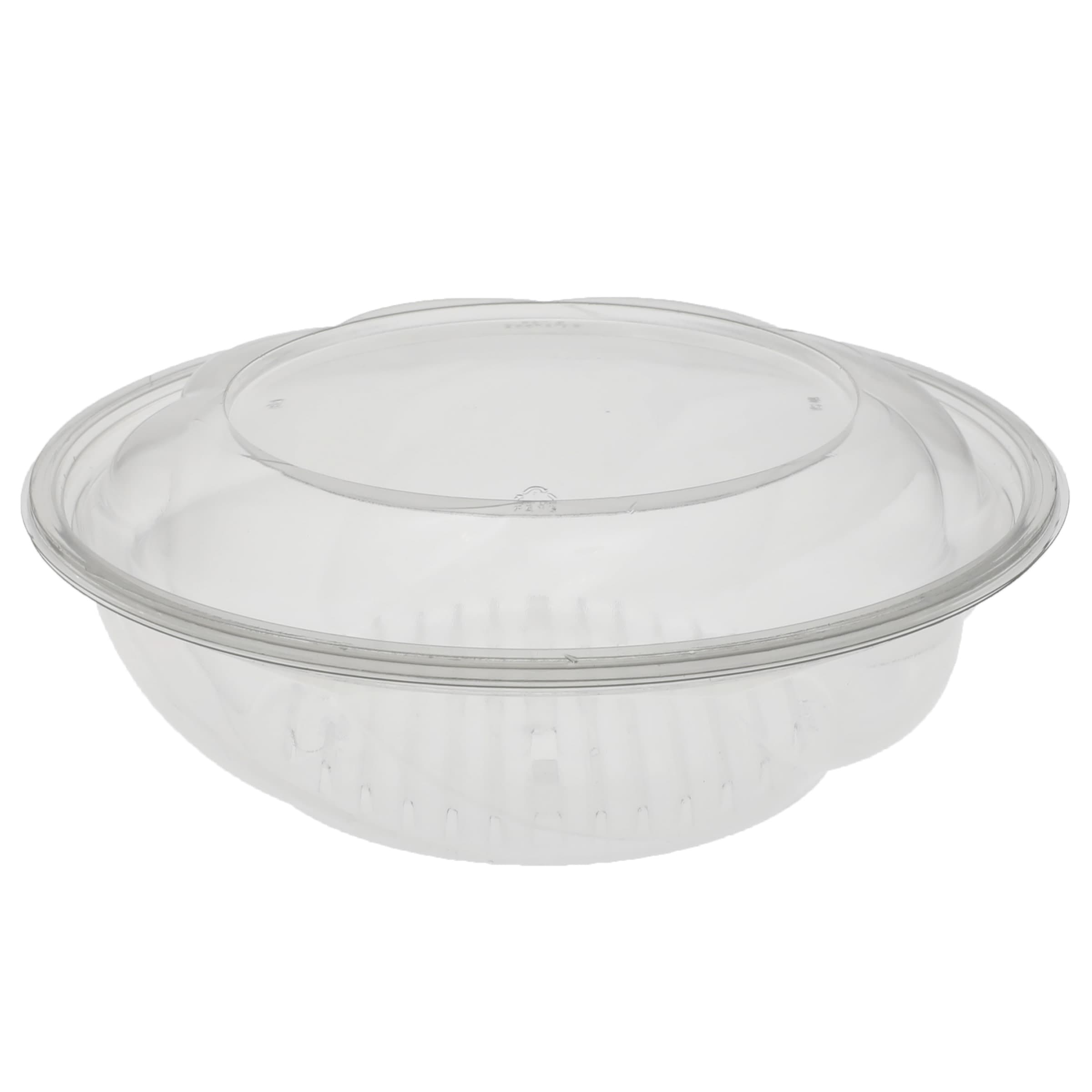 Bowl & Lid Combo 64 OZ PET Clear Swirl Design Juice Catcher 100/Case