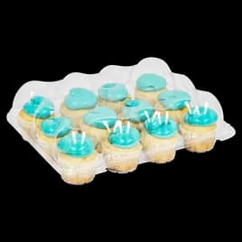 Cupcake Hinged Container With Dome Lid 12 CT 12.38X10X3.7 IN PET Clear 100/Case