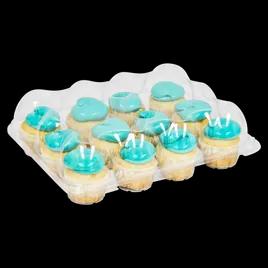 Cupcake Hinged Container With Dome Lid 9.63X6.88X3.7 IN 12 Compartment PET Clear Rectangle 100/Case