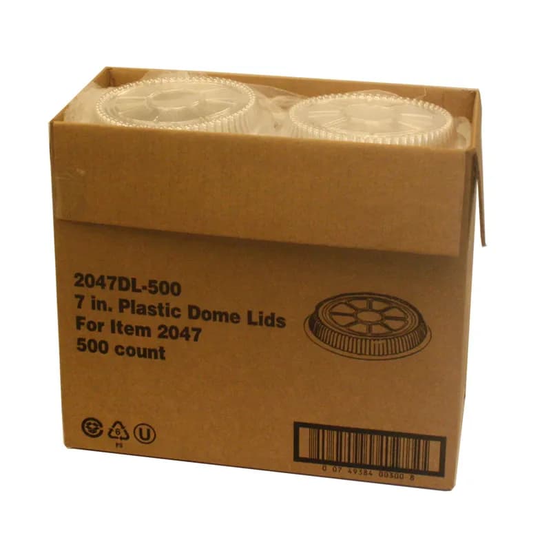 Lid Dome 7X1 IN Plastic Clear Round For Container 500/Case