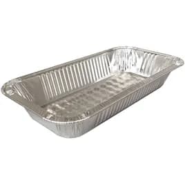 Tru-Fit Steam Table Pan 1/3 Size Aluminum Silver Rectangle Shallow Full Curl 200/Case