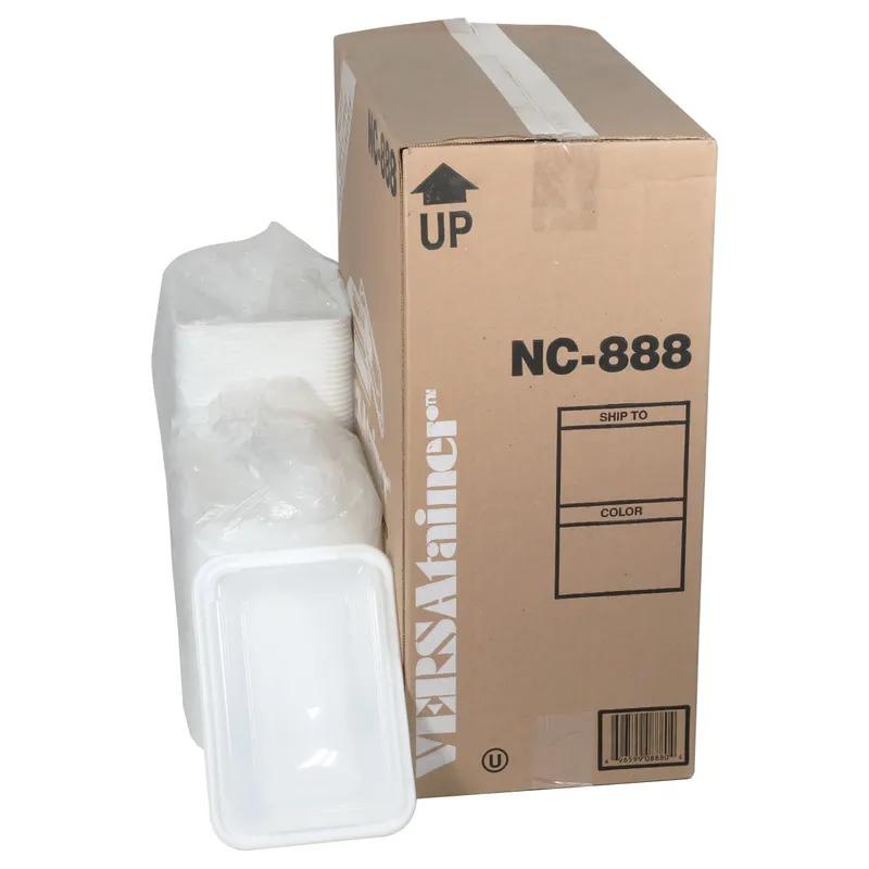 Take-Out Container Base & Lid Combo With Dome Lid 38 OZ PP White Clear Rectangle 150/Case