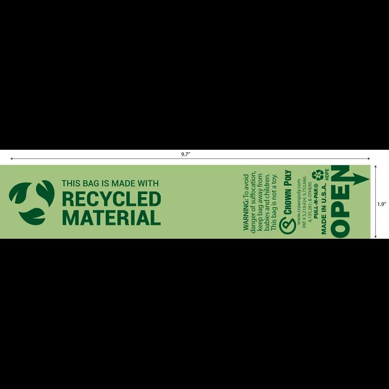 Pull-N-Pak® Produce Bag Roll 15X20 IN Plastic 7.25MIC Green 750 Count/Roll 4 Rolls/Case 3000 Count/Case