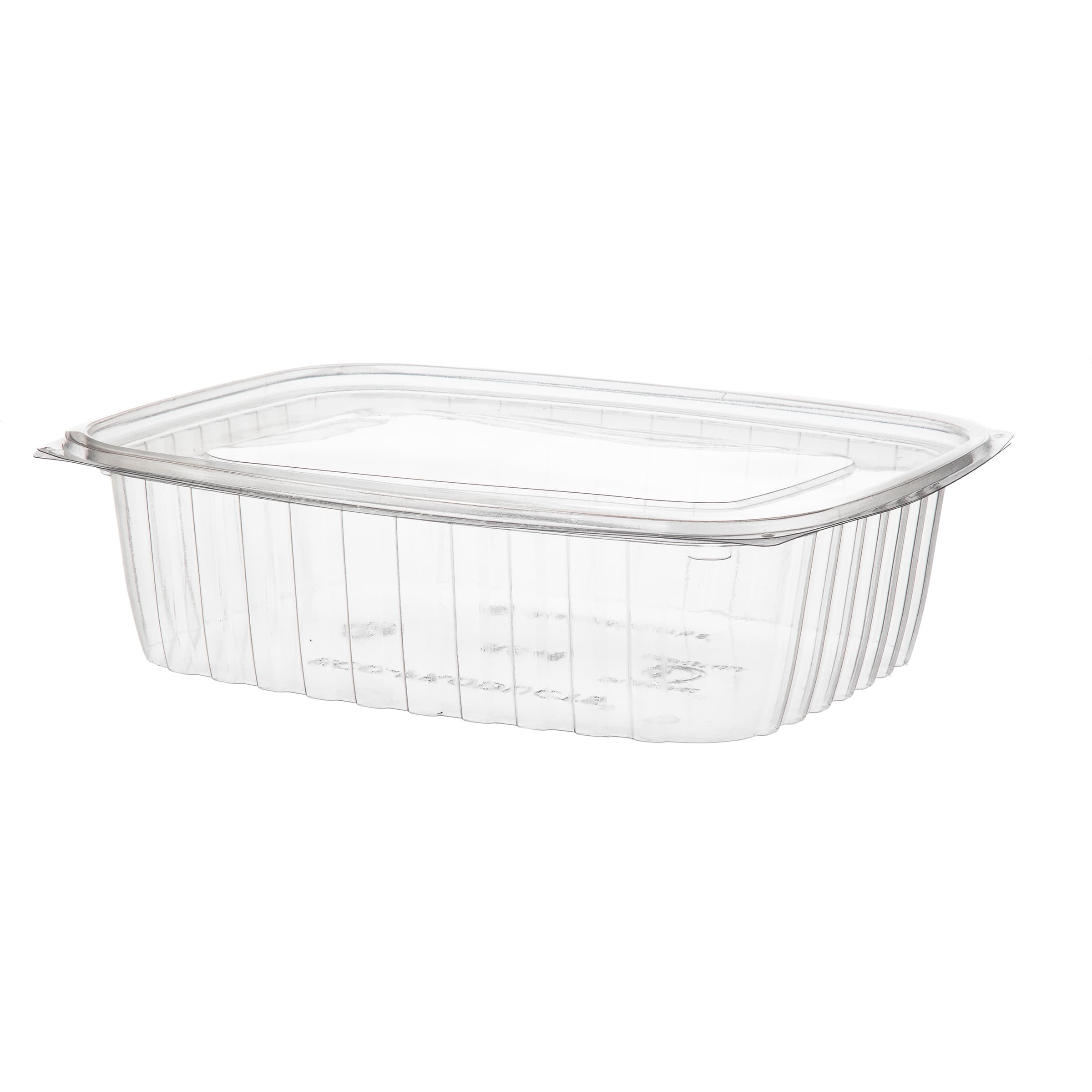 Deli Container Base & Lid Combo With Flat Lid 48 OZ PLA Clear Rectangle 200/Case
