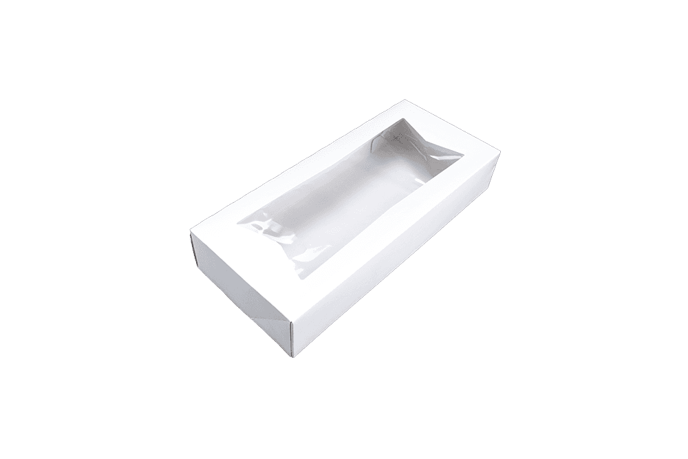 Bakery Box 12.5X5.5X2.25 IN Paperboard White Auto-Lock Bottom With Window 200/Case