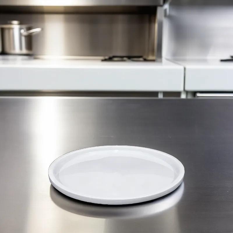 Lid Flat 8.16X8.16X0.48 IN LLDPE White Round For Container 200/Case