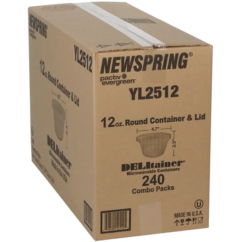 Deli Container Base & Lid Combo 12 OZ PP LLDPE Clear Round 240/Case