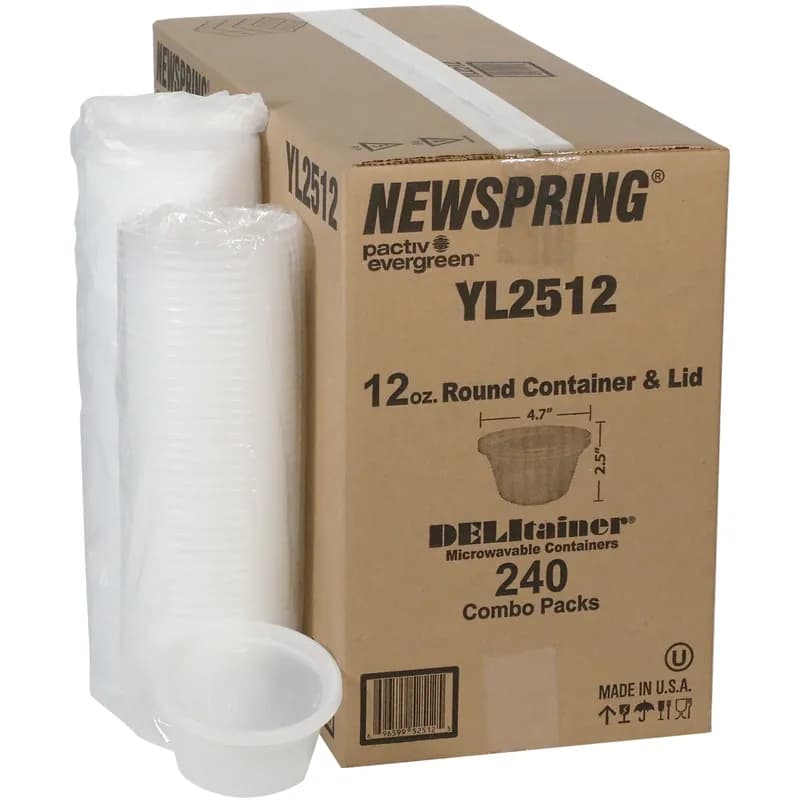 Deli Container Base & Lid Combo 12 OZ PP LLDPE Clear Round 240/Case