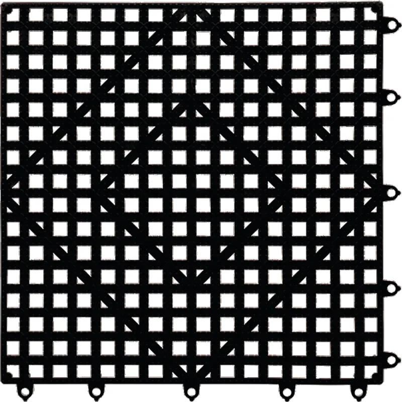 Bar Mat 12X12 IN PVC Black Light Weight Interlocking 1/Each