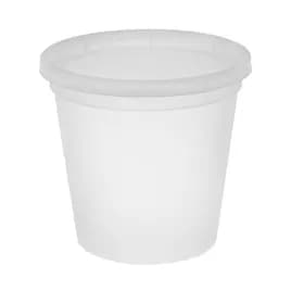 Deli Container Base & Lid Combo With Flat Lid 24 OZ PP LLDPE Clear Round 240/Case