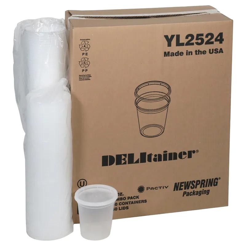 Deli Container Base & Lid Combo With Flat Lid 24 OZ PP LLDPE Clear Round 240/Case