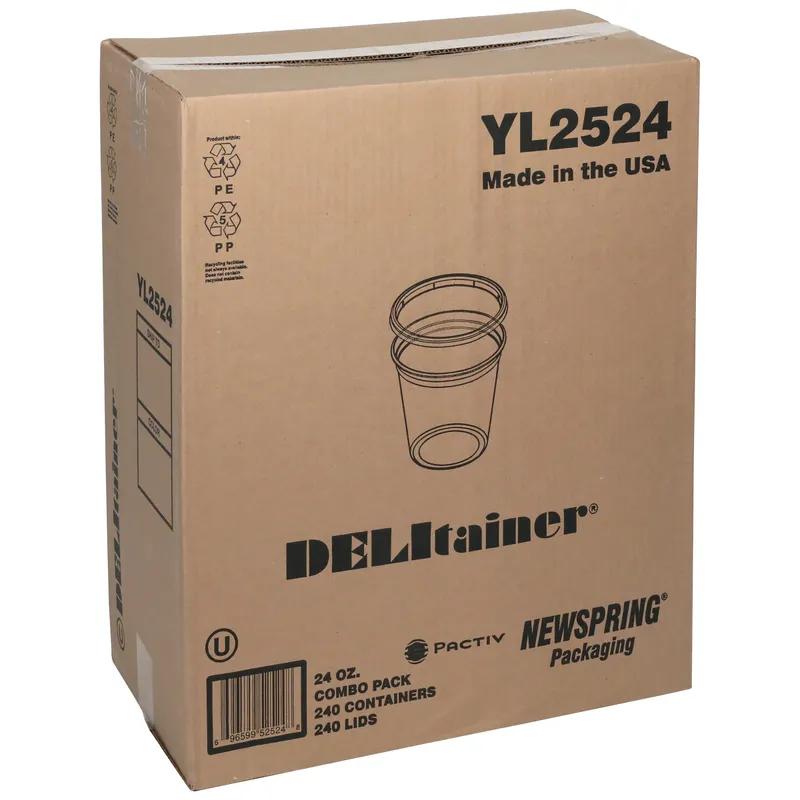 Deli Container Base & Lid Combo With Flat Lid 24 OZ PP LLDPE Clear Round 240/Case